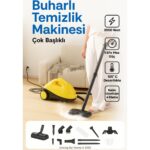 Woodhub Güçlü 2000W Buharlı Temizlik Makinesi, 2l Su Hazneli, 4 Kpa Basınç, 105° Dezenfekte