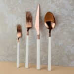 Aryıldız Vogue Bronz Beyaz 24 Parça 6 Kişilik Çatal Kaşık Bıçak Takımı - Görsel 3