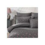 Mulvxurg  URG02  Çift Kişilik Poplin Premium Nakışlı Nevresim Spring Gri (Mulvix) - Görsel 2