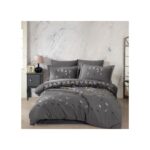 Mulvxurg  URG02  Çift Kişilik Poplin Premium Nakışlı Nevresim Lidia Gri (Mulvix)