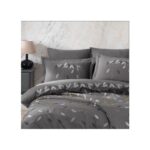 Mulvxurg  URG02  Çift Kişilik Poplin Premium Nakışlı Nevresim Lidia Gri (Mulvix) - Görsel 2