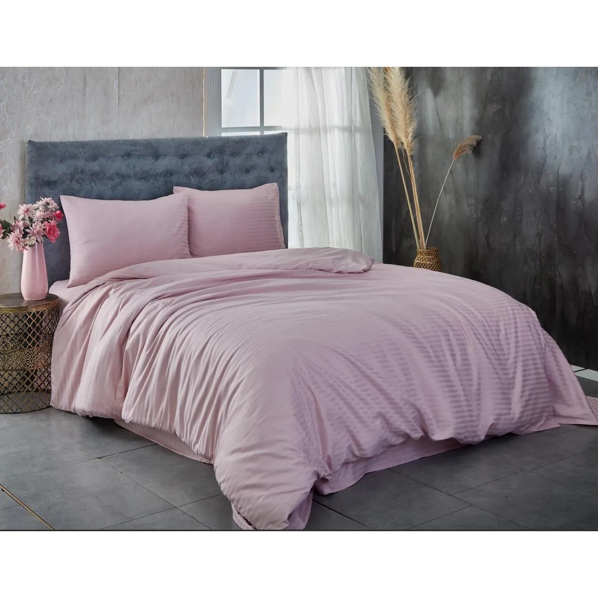 110001227788285.jpg Miruza Ev Tekstil Kutulu PAMUK-Saten Çeyizlik^günlük Nevresim Takımı - Görsel 1