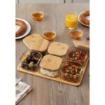 Hometarz Cam Kahvaltı Takımı -Bambu Kare Kahvaltılık 13 Parça - Görsel 2