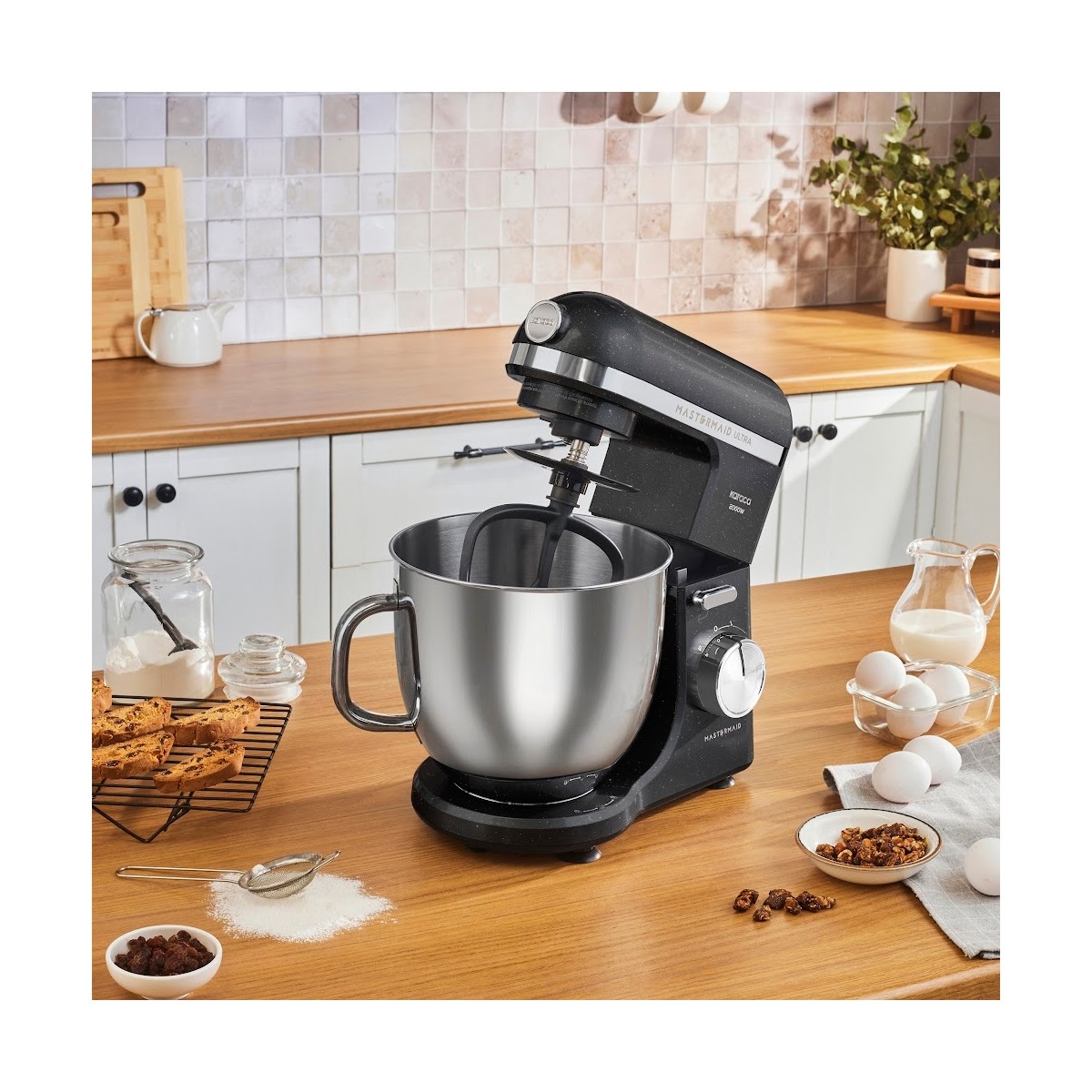 110001228366056.jpg Karaca Mastermaid Chef Ultra M2000W Hamur Yoğurma Makinesi Shiny Black 7 L - Görsel 1