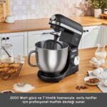 Karaca Mastermaid Chef Ultra M2000W Hamur Yoğurma Makinesi Shiny Black 7 L - Görsel 3