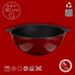 Lava Döküm Yuvarlak Özbek Kazanı / Tencere. Döküm Demir Yekpare Kulplu ÇAP(Ø)30CM.-BORDO - Görsel 4