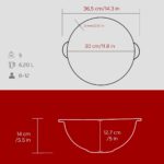 Lava Döküm Yuvarlak Özbek Kazanı / Tencere. Döküm Demir Yekpare Kulplu ÇAP(Ø)30CM.-BORDO - Görsel 5