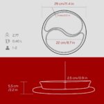 Lava Döküm Damla Formlu 2'li Set Yingyang Fajita Tabağı Kayın Servis Ahşabı Ölçü 10X20CM.-BORDO - Görsel 5