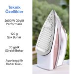 Fakir Spring Buharlı Ütü - Gülkurusu - 2600 Watt - Görsel 3