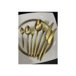 Artemia Home Gold Dine 30 Parça Çatal Kaşık Bıçak Takımı | Mat Gold | 6 Kişilik | 18/10 Paslanmaz Çelik