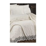 Çeyiz Diyarı Ebru 10 Parça Battaniyeli Çeyiz Seti Krem