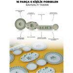 Farika Porselen Kartanem 16 Parça 6 Kişilik Porselen Kahvaltı Takımı - Görsel 5