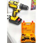 24 Parça Çift Bataryalı Şarjlı Matkap Seti 24W Motor ve Otomatik Mil Kilitli Tasarım - Görsel 4