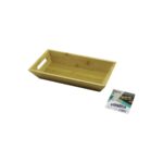 MTM My The Mall DIKDÖRTGEN=16X30CM  Derin=4.5cm  Ahşap Bambu Sunum Tepsisi Çift Oyma Kulplu