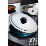İlk El Grup Engithalat 27 cm Kızartma Tavası Kapağı Çelik Żelazny Design - Görsel 2