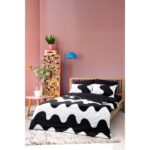 Cozy Home Mono Çift Kişilik Lastikli Çarşaflı Nevresim Takımı Flow Siyah