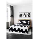 Cozy Home Mono Çift Kişilik Lastikli Çarşaflı Nevresim Takımı Flow Siyah - Görsel 2