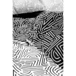 Cozy Home mono Tek Kişilik Lastikli Çarşaflı Nevresim Takımı Maze Siyah - Görsel 4