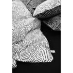 Cozy Home mono Tek Kişilik Lastikli Çarşaflı Nevresim Takımı Maze Siyah - Görsel 5