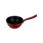 Lava Döküm Yuvarlak Sufle Sos Kabı Döküm Demir Yekpare Saplı Çap(Ø)7cm.-Bordo