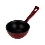 Lava Döküm Yuvarlak Sufle Sos Kabı Döküm Demir Yekpare Saplı Çap(Ø)7cm.-Bordo - Görsel 2