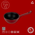 Lava Döküm Yuvarlak Sufle Sos Kabı Döküm Demir Yekpare Saplı Çap(Ø)7cm.-Bordo - Görsel 4