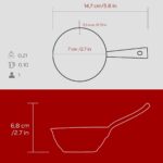 Lava Döküm Yuvarlak Sufle Sos Kabı Döküm Demir Yekpare Saplı Çap(Ø)7cm.-Bordo - Görsel 5