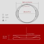Lava Döküm Yuvarlak Saç Kavurma Tavası Döküm Demir Yekpare Çift Kulplu Kayın Servis Ahşabı ÇAP(Ø)28CM.-BORDO - Görsel 5
