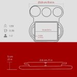 Lava Döküm Dikdörtgen Sahan Döküm Demir Yekpare Çift Kulplu Kayın Servis Ahşabı Ölçü 12X15CM. (Sos Kapları Dahil Değildir.)-Bordo - Görsel 5