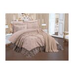 Çeyiz Diyarı Fethiye Şönil Nakışlı 10 Parça Gelin Seti Bej