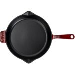 Lava Döküm Yuvarlak Kızartma Tavası Döküm Demir Yekpare Saplı. ÇAP(Ø)30CM-BORDO - Görsel 3