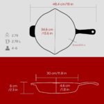 Lava Döküm Yuvarlak Kızartma Tavası Döküm Demir Yekpare Saplı. ÇAP(Ø)30CM-BORDO - Görsel 5