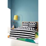 Cozy Home Mono Çift Kişilik Lastikli Çarşaflı Nevresim Takımı Code Siyah