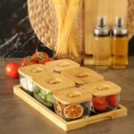 Romans Bambu Kapaklı 13 Parça Cam Kahvaltılık Seti