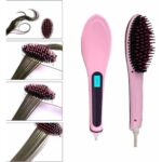 Tekno Ucuz Elektrikli Saç Düzleştirici Tarak Saç Düzleştirici Fırça Sıkı Dişli Pembe - Görsel 2