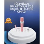 Tekno Ucuz Yüz ve Vücut Tüy Temizleme Makinesi 3 Farklı Başlıklı
