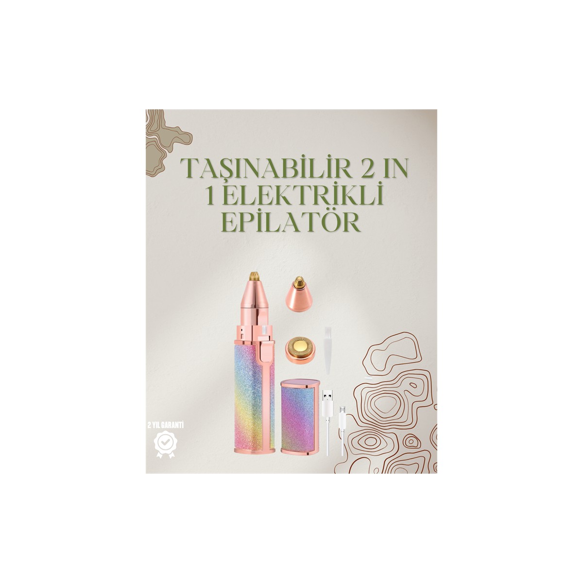 110001232307955.jpg Tekno Ucuz Mini Elektrikli Epilatör Cihazı – USB Şarjlı, Acısız Yüz ve Kaş Bakım Aleti - Görsel 1