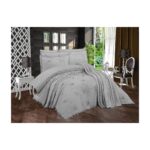 Çeyiz Diyarı Pamukkale Şönil Nakışlı 10 Parça Gelin Seti Gri