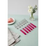 Depa 6 Lı Paslanmaz Çelik Pembe Tatlı Çatalı Seti