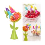 AyrStore Plastik Meyve Çatal Ayçiçeği 5 Kuşlar Çatal Set