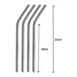 AyrStore Çelik Pipet Paslanmaz Çelik Metal Meşrubat Pipeti ve Pipet Temizleme Fırçası Seti 5 Parça - Görsel 2