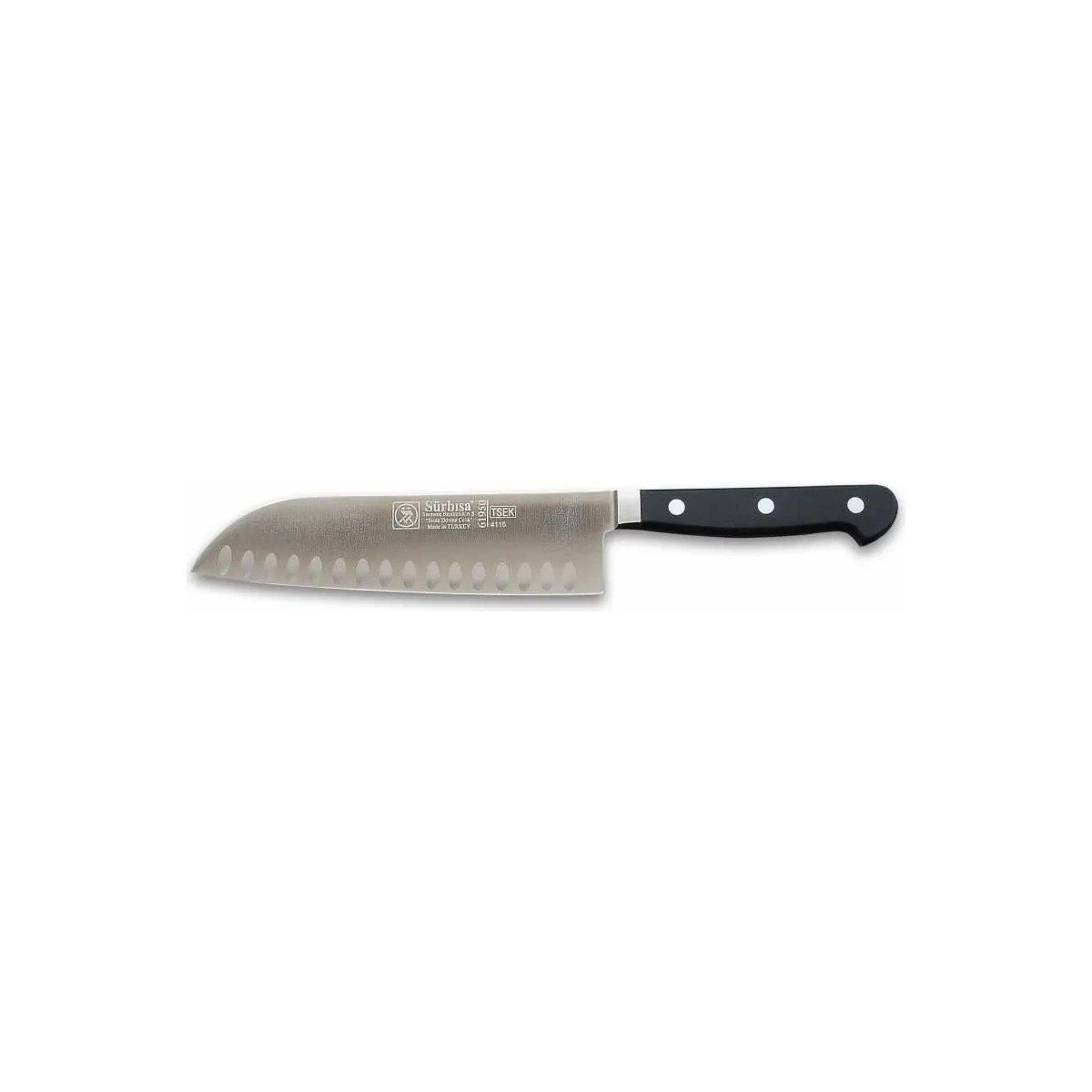 110001233538805.jpg AyrStore 61950 - Sıcak Dövme Oluklu Santoku Şef Bıçağı 18 cm - Görsel 1