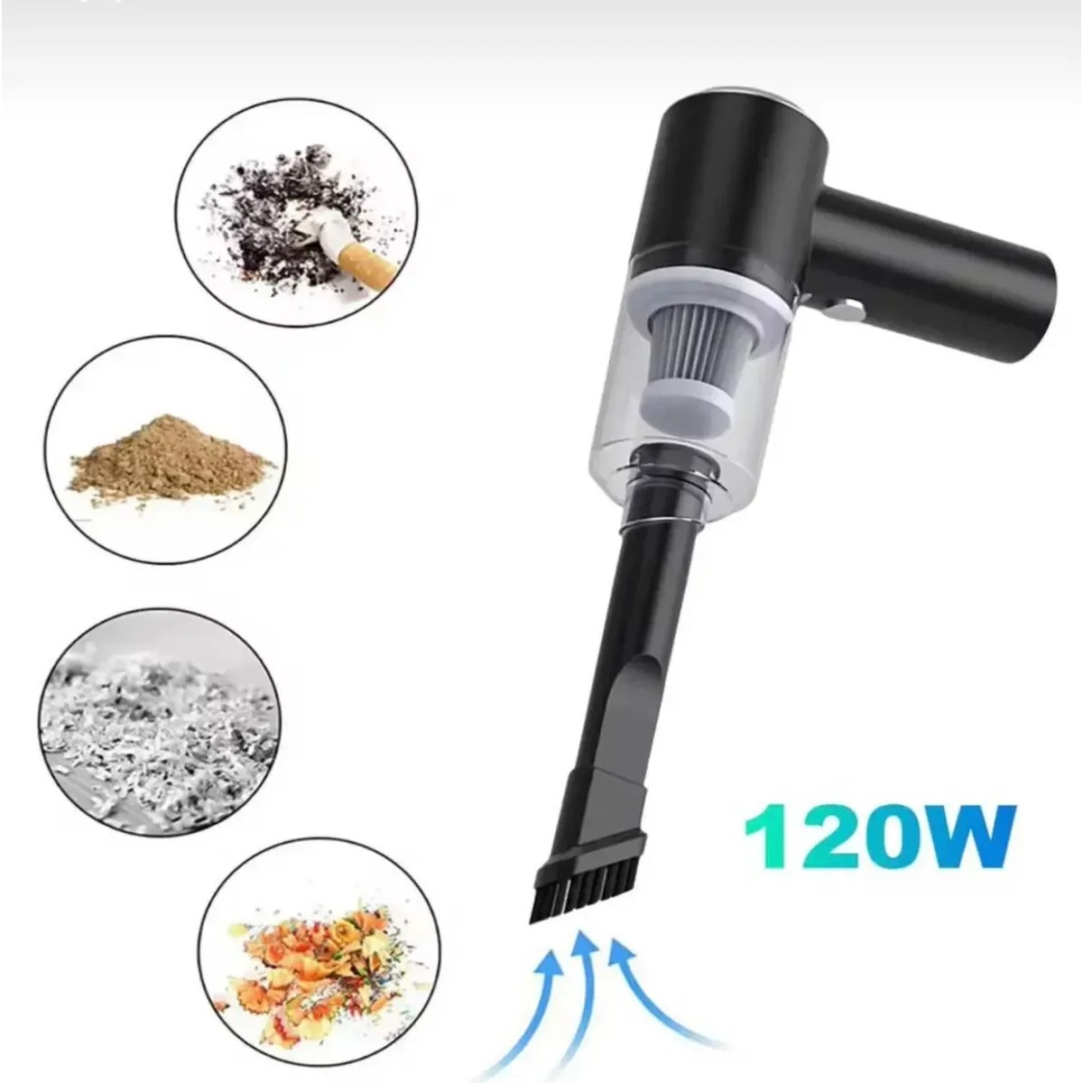 110001233955406.jpg Şarjlı El Süpürgesi Kablosuz Pratik Süpürge Vakumlu 9000PA Üflemeli Ev Ofis Araç Içi Kullanım Imkanı - Görsel 1