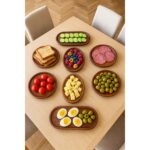 Masal Design Oasis Hawria Ahşap ( 1.sınıf Kalite Kayın Ağacı ) 8 Parça Kahvaltı Takımı, Kahvaltılık, Sunumluk