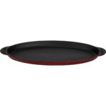 Lava Döküm Balık Tabağı Döküm Demir Yekpare Kulplu 15X29CM.-BORDO