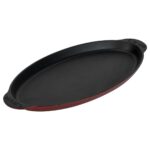 Lava Döküm Balık Tabağı Döküm Demir Yekpare Kulplu 15X29CM.-BORDO - Görsel 2