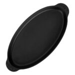 Lava Döküm Balık Tabağı Döküm Demir Yekpare Kulplu 15X29CM.-BORDO - Görsel 3