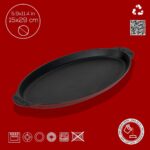 Lava Döküm Balık Tabağı Döküm Demir Yekpare Kulplu 15X29CM.-BORDO - Görsel 4