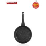 Kahramanlar Alüminyum Döküm Düz Tava Seti 3 Parça 20-24-28 cm PTFE Kaplama Siyah - Görsel 5