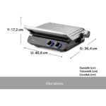 Homend Grilliant 1342H 3 In 1 Inox Gövde Çift Taraflı Xl Döküm Plaka Tost ve Izgara Makinesi - Görsel 2